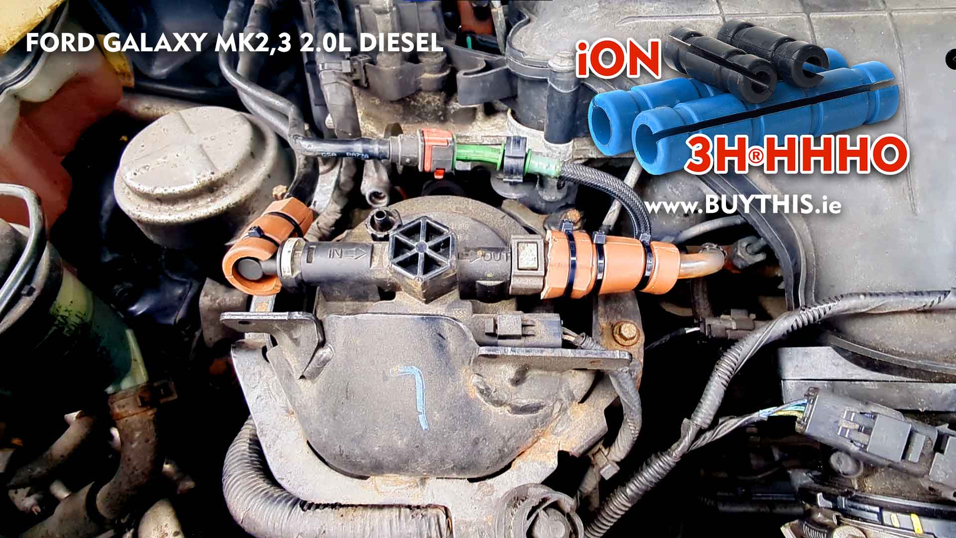 Ford Galaxy 2.0L diesel 4-cylinder engine ion 3HHHO no need hydrogen hho kit hho generator hho gas